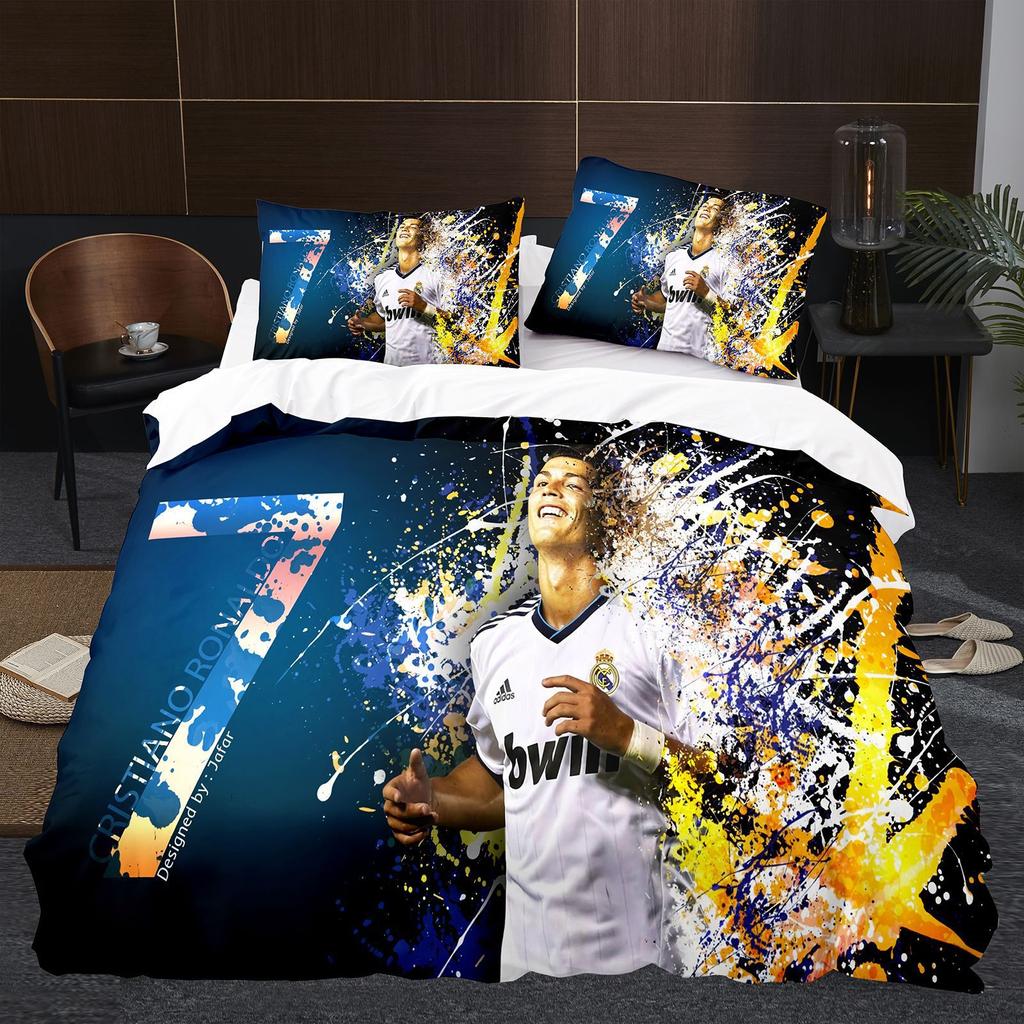 3D Three-Piece Size Football Series C Luo Quilt Cover Quilt Cover Home Textile