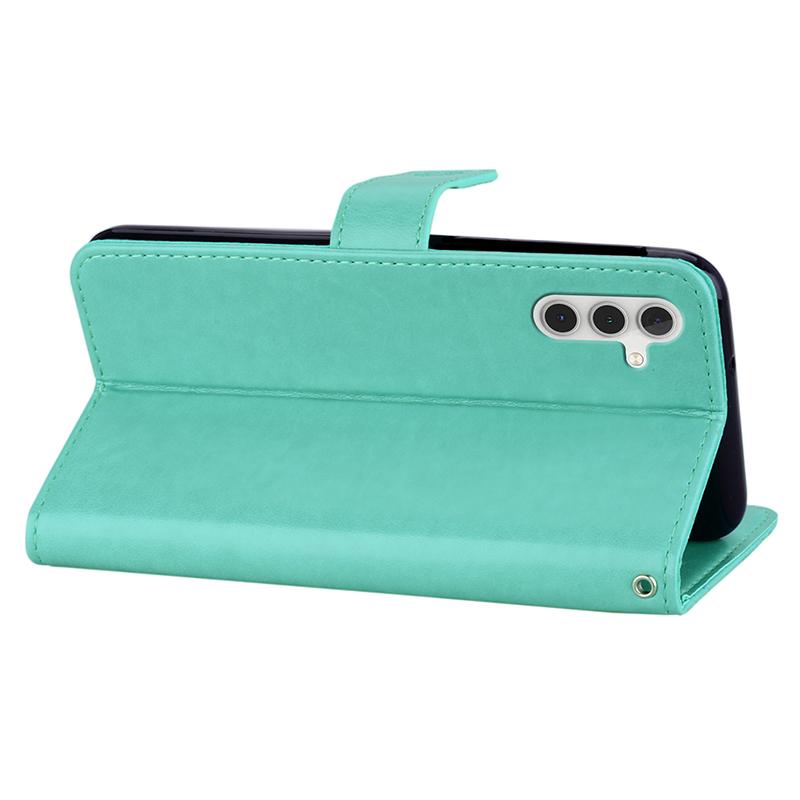 For Samsung Galaxy S23 FE Case Owl Flower Imprinted Rhinestone Leather Phone Stand Cover