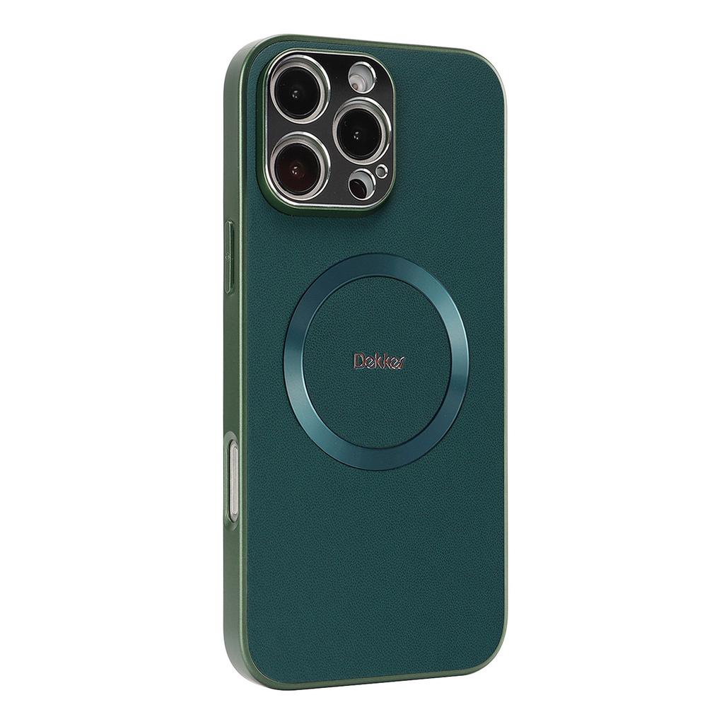 Plain Leather Magnetic Mobile Phone Case for iPhone16PROMAX Anti-drop 14/13/12 Wireless Charging Leather Pattern Case