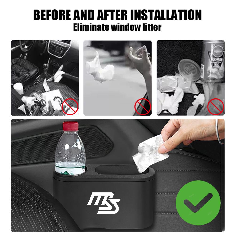 ABS Hanging Car Trash Can Garbage Dust Case Press Cover Cup Holder For Mazda 3 R Axela CX-30 CX30 CX5 CX-5 CX8 CX9 CX4 Atenza MS