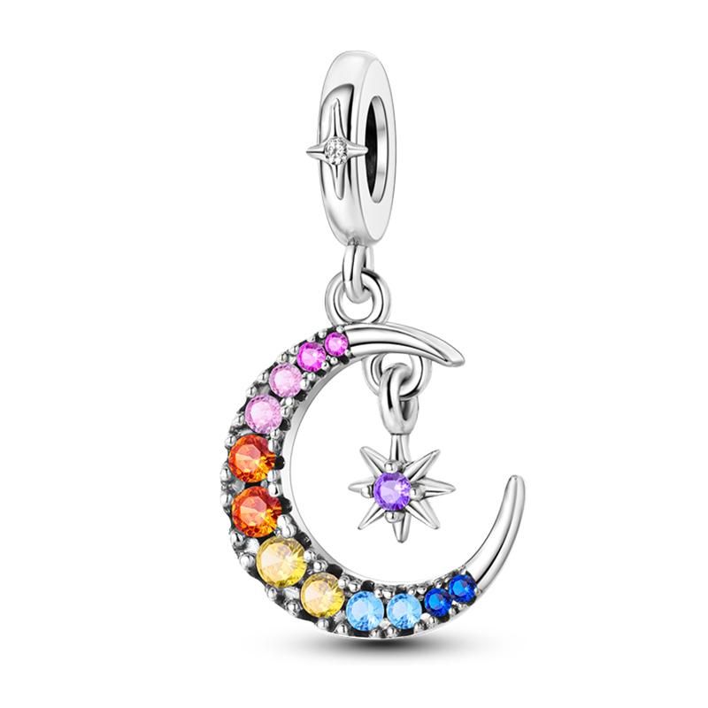 Sweet Romance 925 Silver Rainbow Unicorn Charms Beads Fit 3mm Bracelets DIY Jewelry Making Shining Dreamy