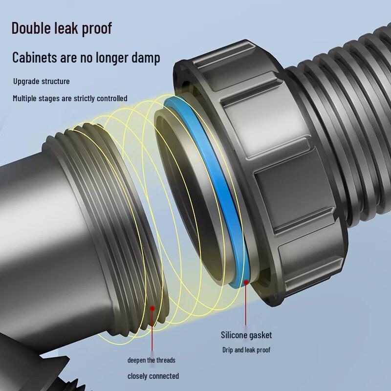 Larsd Kitchen Double Sink Drain Pipe Set