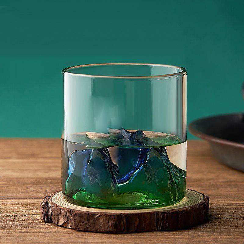 Whisky glass Japanese 3D Mountain Water Glacier Mug Vodka Wine Cup Fuji Artwork Gift Bottle Hot Glass Drinkware