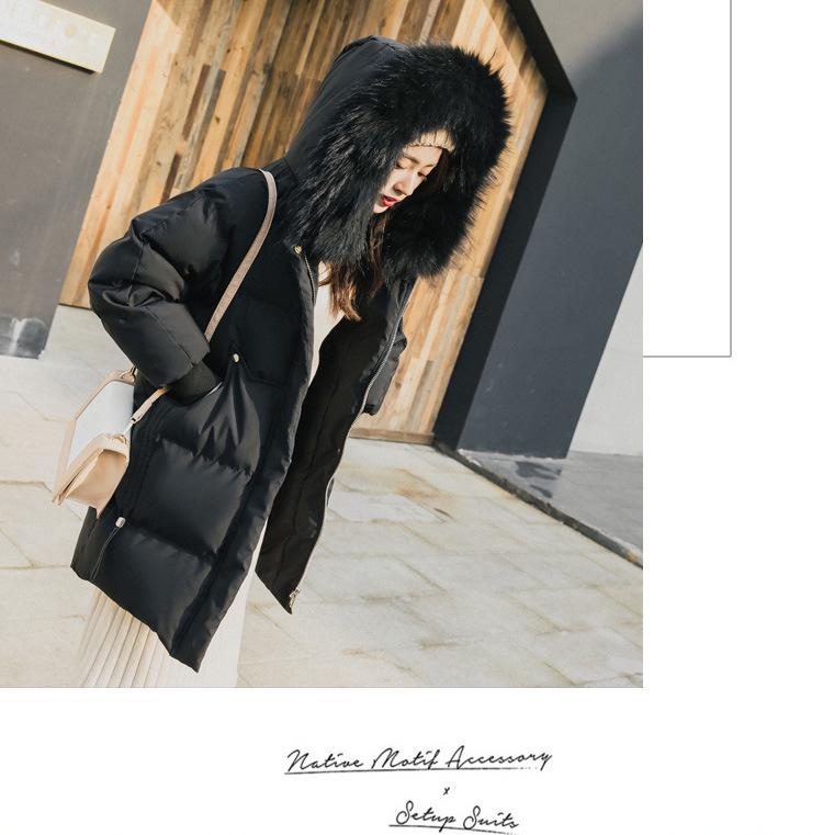 2026 Mid-Length Women's Winter Puffer Jacket with Big Fur Collar - Cotton Coat, Korean Style