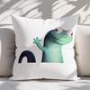 Cute Cartoon Frog Pillowcase Cushion Cover for Kids Nursery Decor Baby Boy Girl Animal Theme Green Throw Pillow Home Accent