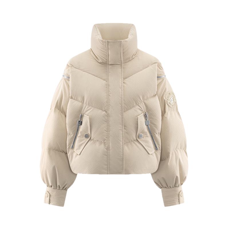 Aolaiyi Women's Cropped Stand-Collar Down Jacket