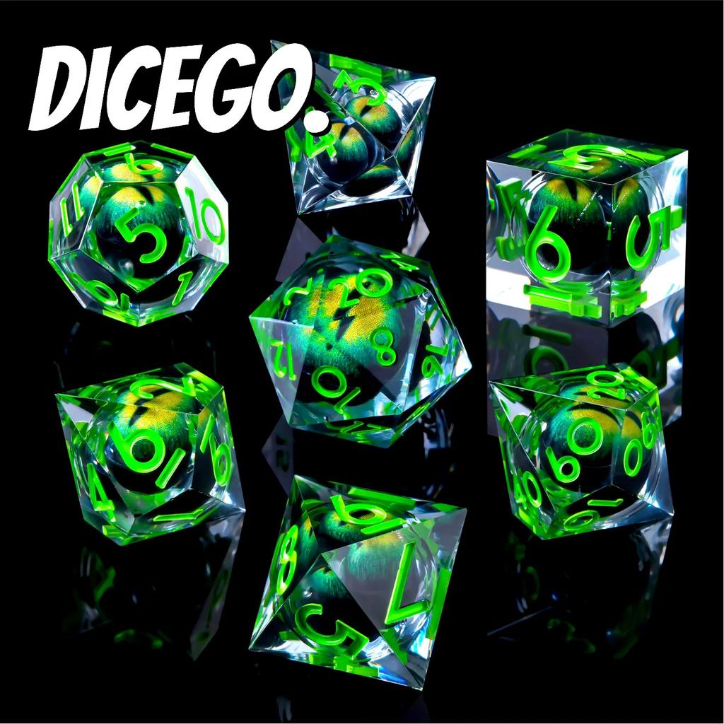 Spitzes Harz Longan Bewegliches Baldur's Gate Würfelset Dungeons & Dragons Brettspiel DND Cthulhu Laufgruppe