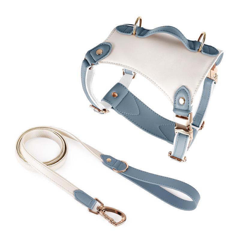 Luxury Leather Pet Harness & Leash Set for Medium & Large Dogs