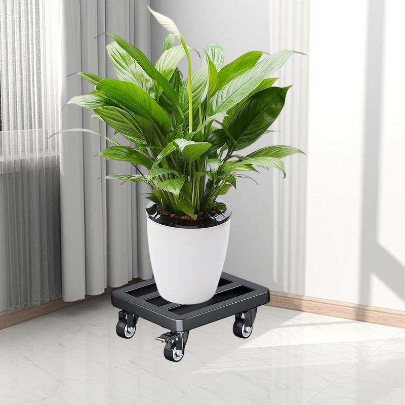 Universal Flower Pot Wheels square Metal Tray Heavy Duty Flower Pot Rack Plant Movable Rolling Potted Plant Stand With Rollers