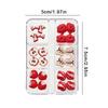 24Pcs/Box Creative Red Apple Resin Nail Charms Fruit Flatback Nail Art Slices Sweet Accessories For Diy Nail Art Decorations