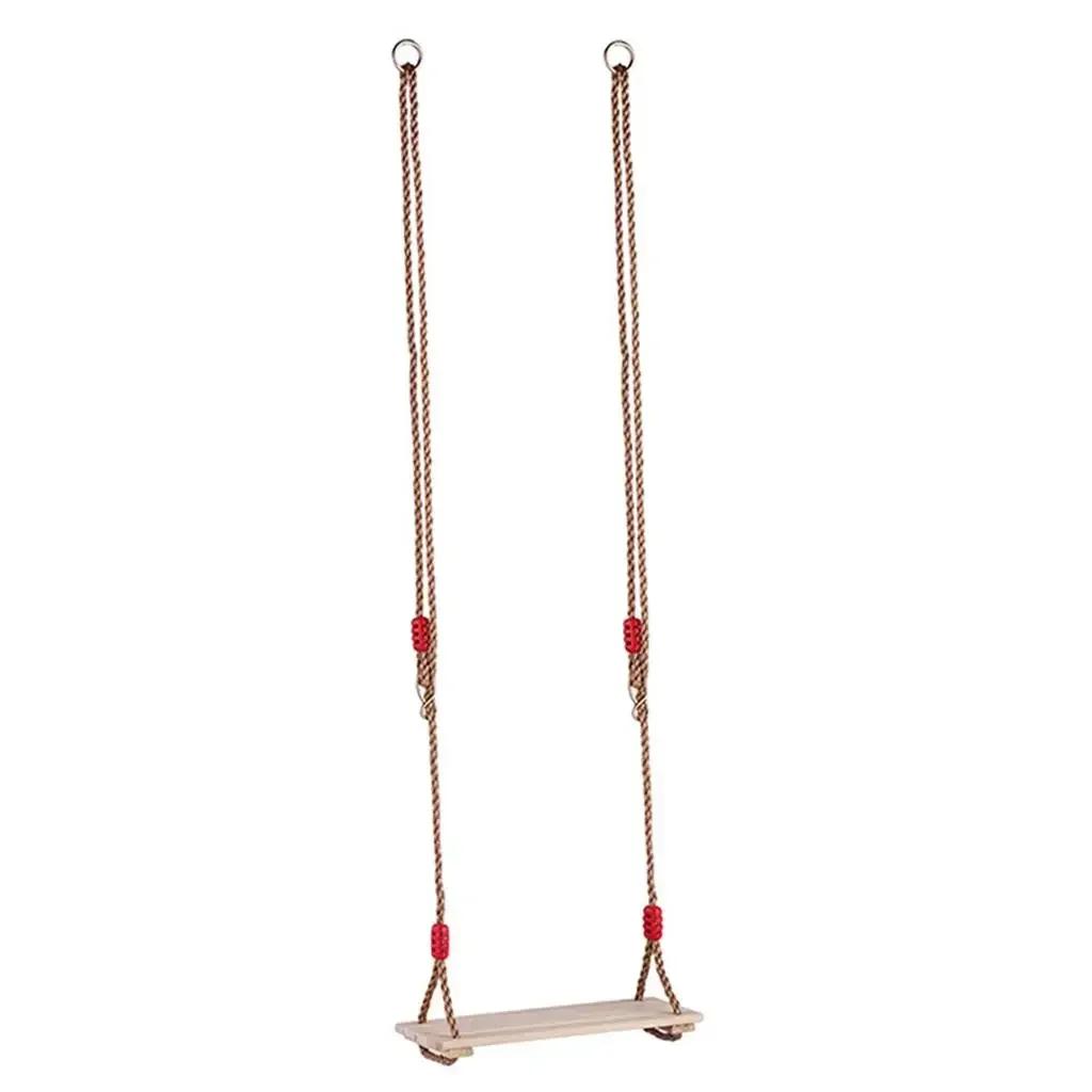 Pastoral Wooden Board Swing High-Quality Length Adjustable Rope Safe Durable Indoor Outdoor Home Garden Play Equipment Fun Toy