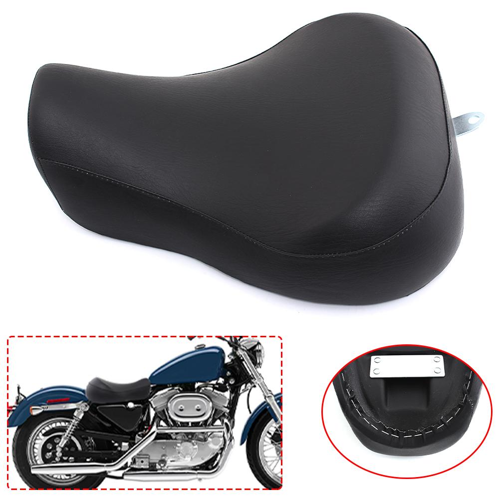 Motorcycle Black Front Driver Rider Solo Seat For Harley Sportster Iron XL 883 1200 Forty Eight Seventy Two Roadster 1983-2003