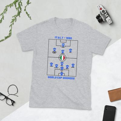 Italien 1982 Weltmeister Fußball Fußball Sieg Kurzarm Unisex T-Shirt