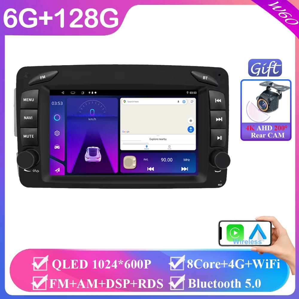 7 Inch Android Auto CarPlay Car Multimedia Player For Mercedes W209 Benz W209 W203 Vito W639 Vaneo CLK W210 Bluetooth Car Radio