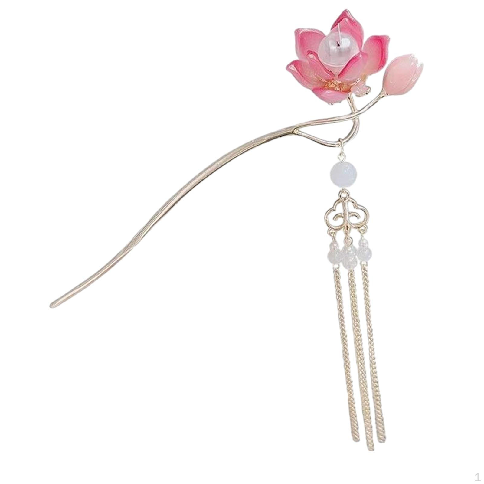 

Элегантные женские заколки для волос с цветком лотоса — стильные аксессуары для волос с кисточками