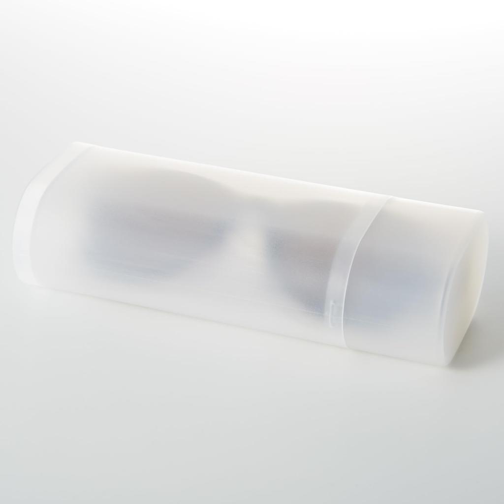MUJI Polypropylene Eyeglass and Accessory Case with H x 7cm W x 16cm D Stand, Large, Dimensions Approx. 4.4cm (Product Number 38728757)