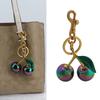 Gradient Color Cherry Pendant Summer Fruits Cherries Pendant Keyring for Coach Handbag Shoulder Bags Accessories Gift