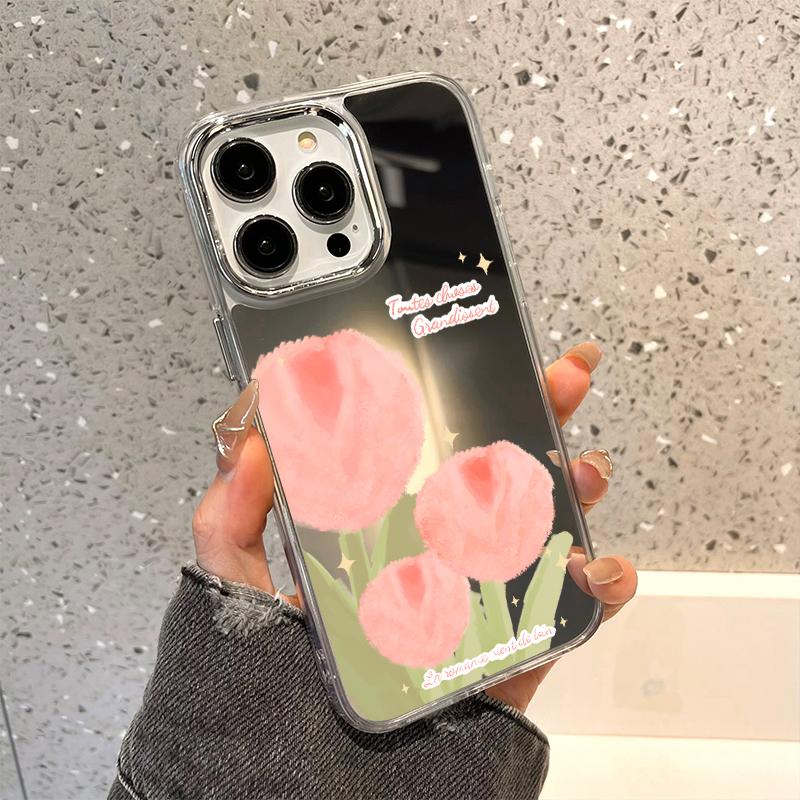 Many Styles Makeup Mirror Phone Case For IPhone 17 17E 16E 16 Pro Max 13 11 15 14 12 Air Cute Cat Painted Funda Coque Cover