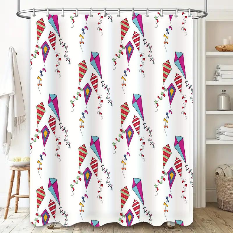 Duschvorhang Set Wasserdicht Vintage Drachenmuster Stoff Badezimmer Dekor Kulisse Künstlerisches Naturmotiv Heimtextilien
