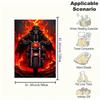 "Skull Biker with Fiery Background Wall Art Print"Blanket Flannel Throw Blanket for Sofa, Bed, Travel, Camping, Office, Couch, Chair, And Be