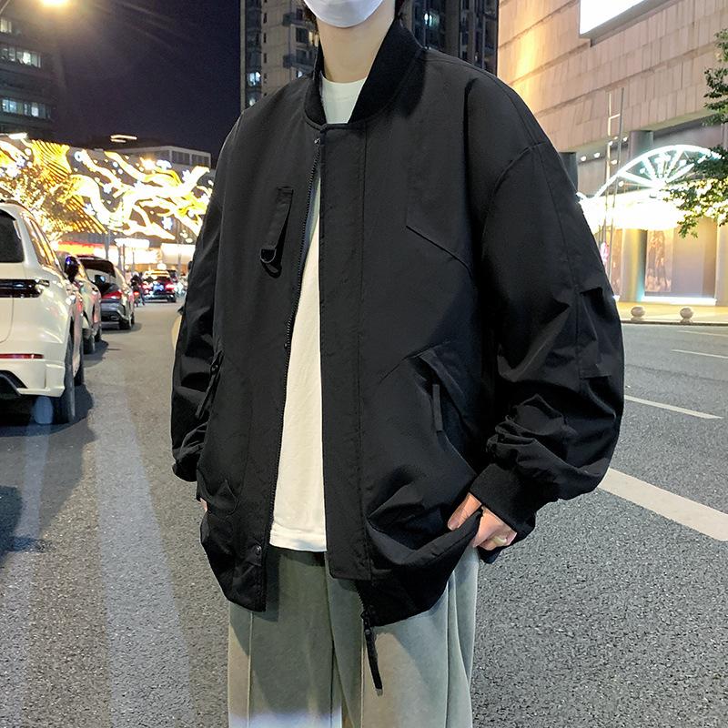 Мужская куртка Весна и Осень Американский Тулинг Повседневная Куртка Толстяк Свободная и Утепленная Большого Размера Мужская Одежда Хулиган Красивый Бейсбольный Мундир