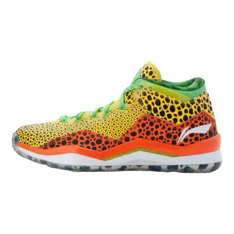 Li Ning WOW 3 Way Of Wade 3 Slip Resistant Mid Top Basketball Shoes Men's Yellow Green Orange ABAJ013-29