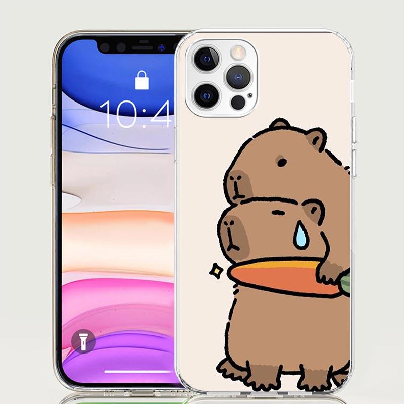 Funny Capybara Cartoon Animal Phone Case For iPhone 17 Air 16 15 Plus 11 14 Pro Max 13 Mini 12 7 8 + SE Pattern Art Customized C