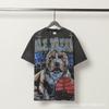 2025 Amerikanische trendige Marke Vall gewaschen alt bedrucktes kurzärmeliges Hip-Hop lockeres Streetwear-T-Shirt für Männer und Frauen