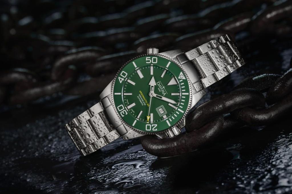 Montre de Plongée Davosa Automatique Argonautic 30 ATM Étanche Argent, BG, Résistante, 161.528.70w, Homme,