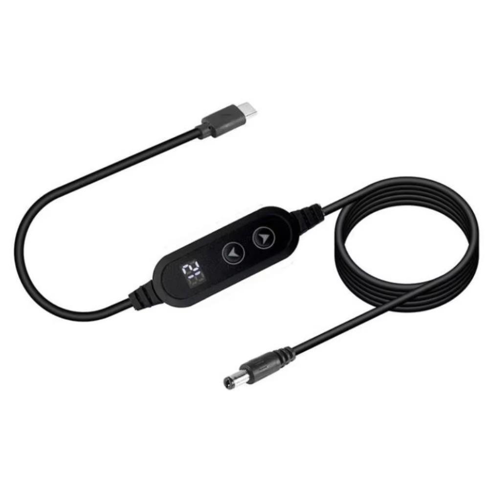 New 5V to 12V USB-C to DC Converter 3A PD Conversion Cable Boost Converter Cable Adjustable Voltage Charging Cord