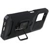 For Xiaomi Redmi Note 12 4G PC+TPU Kickstand Case Slide Lens Protection Phone Cover with Card Holder