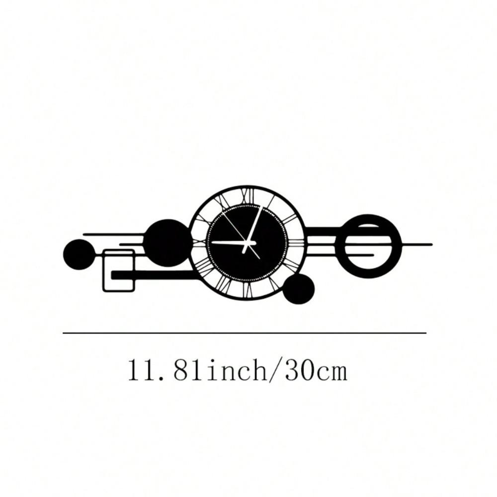 Powder Coated Metal Wall Art Sculpture Clock Geometric Design Industrial Style Home Decor