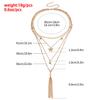 Multi-layer retro diamond-encrusted butterfly fringed pendant necklace fashionable sexy collarbone chain