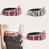 Leopard Print Belt With Gold Alloy Buckle For Womens Fashion And Casual Wear
