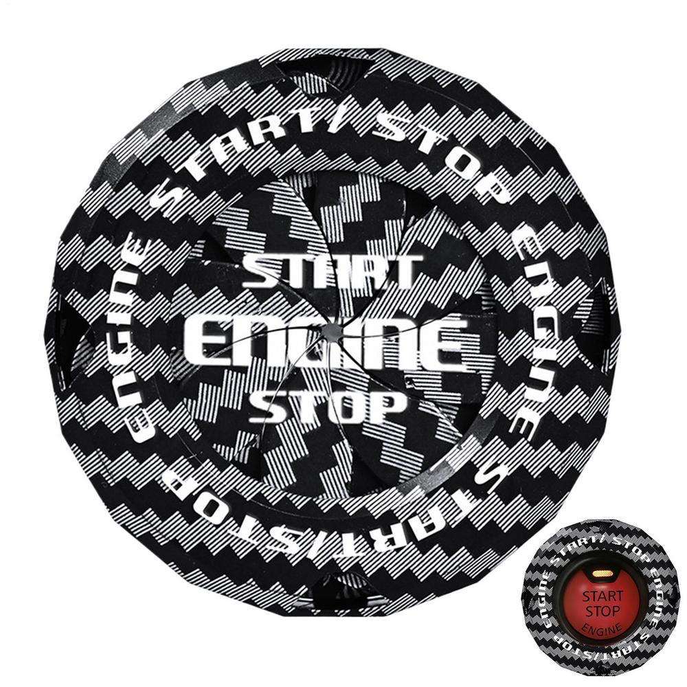 Start Stop Button Cover Carbon Fiber Decal Car Start Button Scratch Protection Cover For Drivers Enthusiasts Auto Detailers