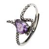 S925 Natural Colored Treasure Retro Thai Silver Ring, Male And Female Couples Ring, Spirit Snake Index Finger Ring, Niche Light Luxury Does Not Fade