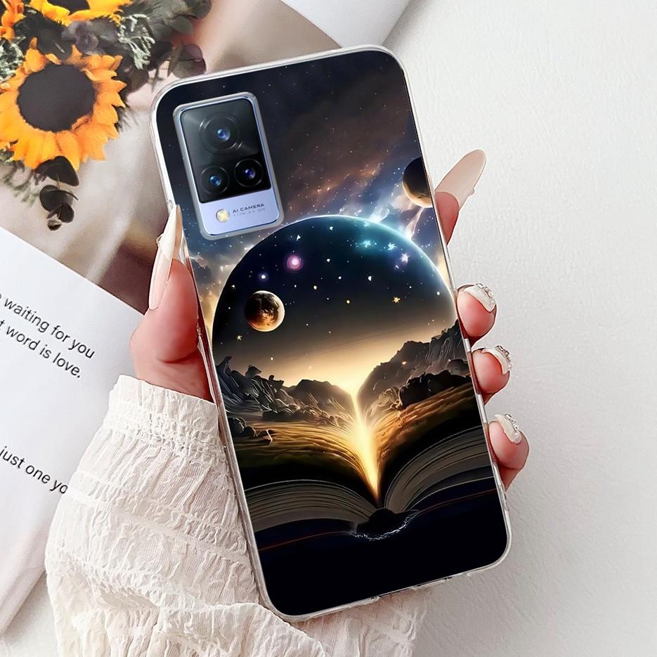 For Vivo V21 4G Case V2066 V2108 New Luxury Flowers Painted Cover Soft Slim Phone Case For Vivo V21e V2061 V 21 VivoV21 e Fundas