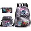 Interstellar Baby Stitch Three-Piece School Bag Cartoon Peripheral Printed Polyester Backpack Student School Bag Leisure Bag
