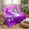 Tiger Amidst Floral Splendor Theme Blanket Lightweight Warm Flannel Blanket Decorative Throw Blanket for Home Decoration