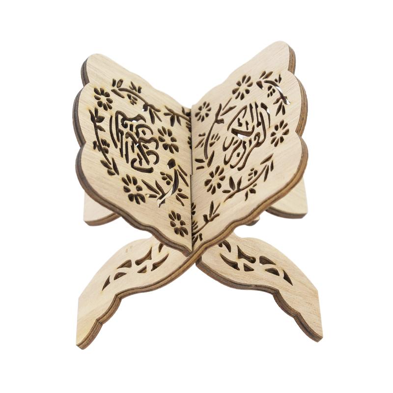 Soporte para Libro Sagrado del Corán de Madera Eid Mubarak Decoración Islámica Musulmana Ramadán Kareem para el Hogar Regalos de Ramadán Mubarak Eid 2025