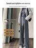 Women's Lambswool Wide-Leg Sweatpants, Autumn/Winter Narrow Straight-Leg, Tall Plus Velvet, Extra Length, Outerwear Cotton Pants.