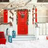 Christmas Fan Flag Door Decoration Polyester Materials Holiday Party Supplies Easy To Hanging Banners Accessory