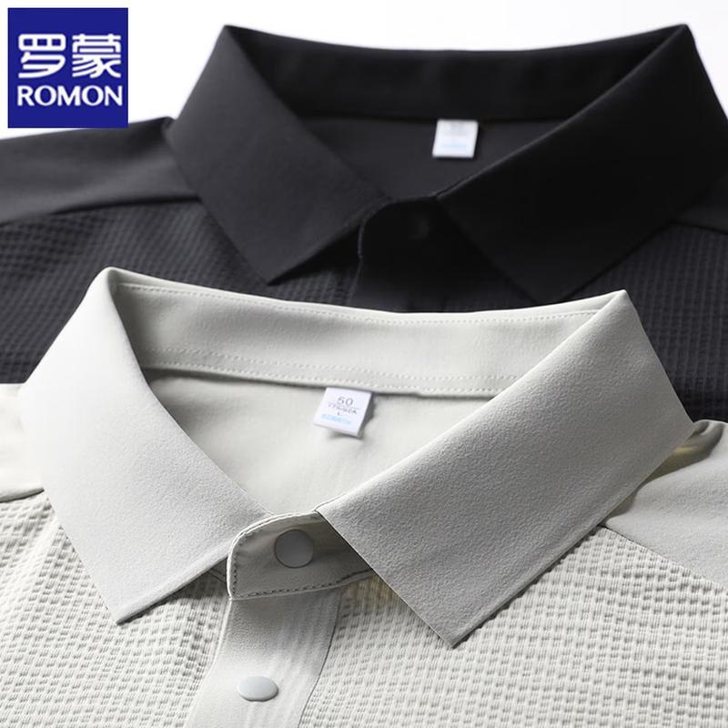 Romon Men's Ice Silk Sun Protection Casual Short Sleeve Polo Shirt