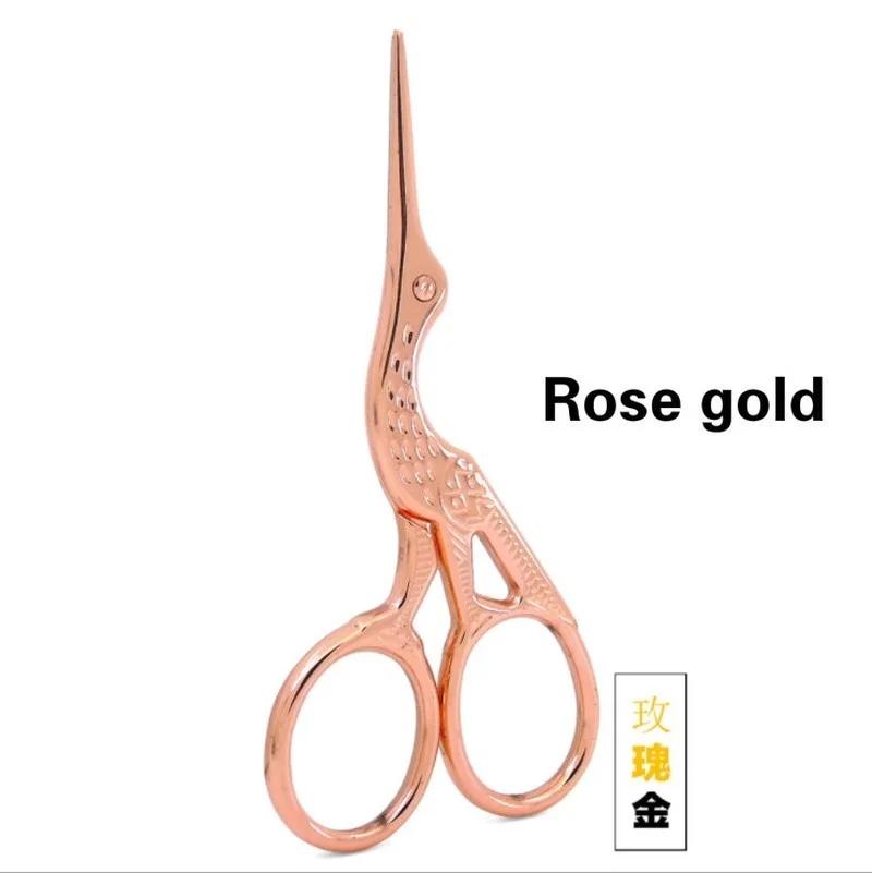 Storchen Kran Schere im Vintage-Stil Antiker Schneider Stickerei Kreuzstich Nähen CRO Strickzubehör