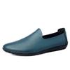Men's Slip-On Leather Driving Moccasins - Spring/Summer Flat Sole, Large Size Cowhide Shoes