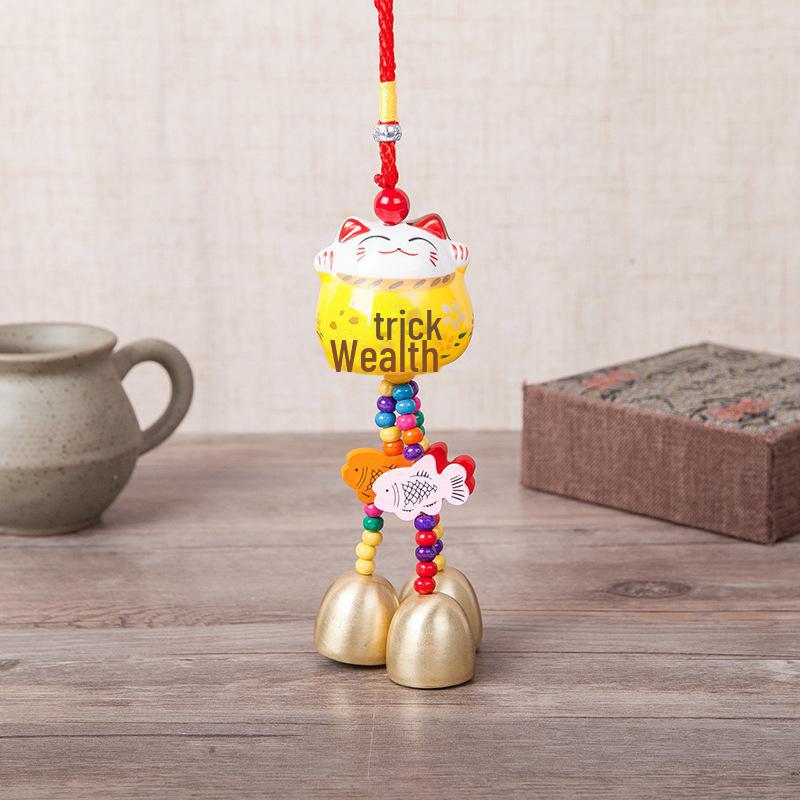 

Подвесной автомобильный колокольчик Cat Bell – безопасное украшение интерьера для входа и выхода жёлтый