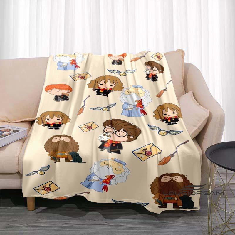 Fantasy-Abenteuerfilm-Thema 3D-gedruckte Decke Harry Potter Warm Gemütlich Flanell-Überwurf Geeignet für Schlafzimmer Sofas Betten