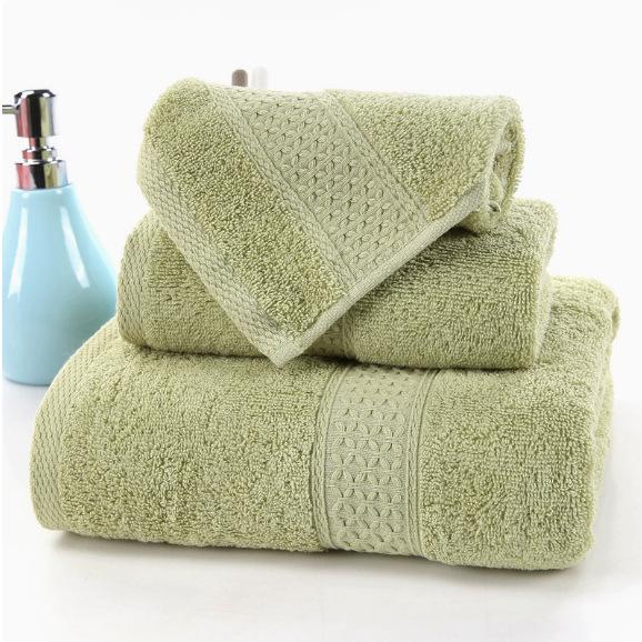 Soft Pure Cotton Bath Towel Set - 3-Piece Absorbent Combed Towels