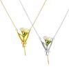 Necklace Flower Bouquet Holder Pendant Necklace for Women Girls Mom Girlfriend Vase Mothers Valentine's Day Gifts for Her