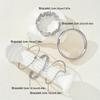 5 pièces mode rétro élégant métal style vieux argent géométrique irrégulier vague noué disque large face bracelet argenté personnalité tendance